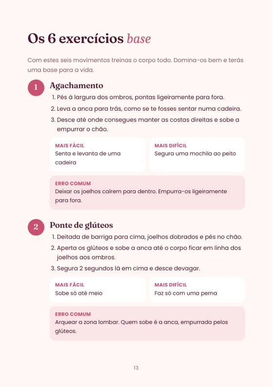 Página dos exercícios base