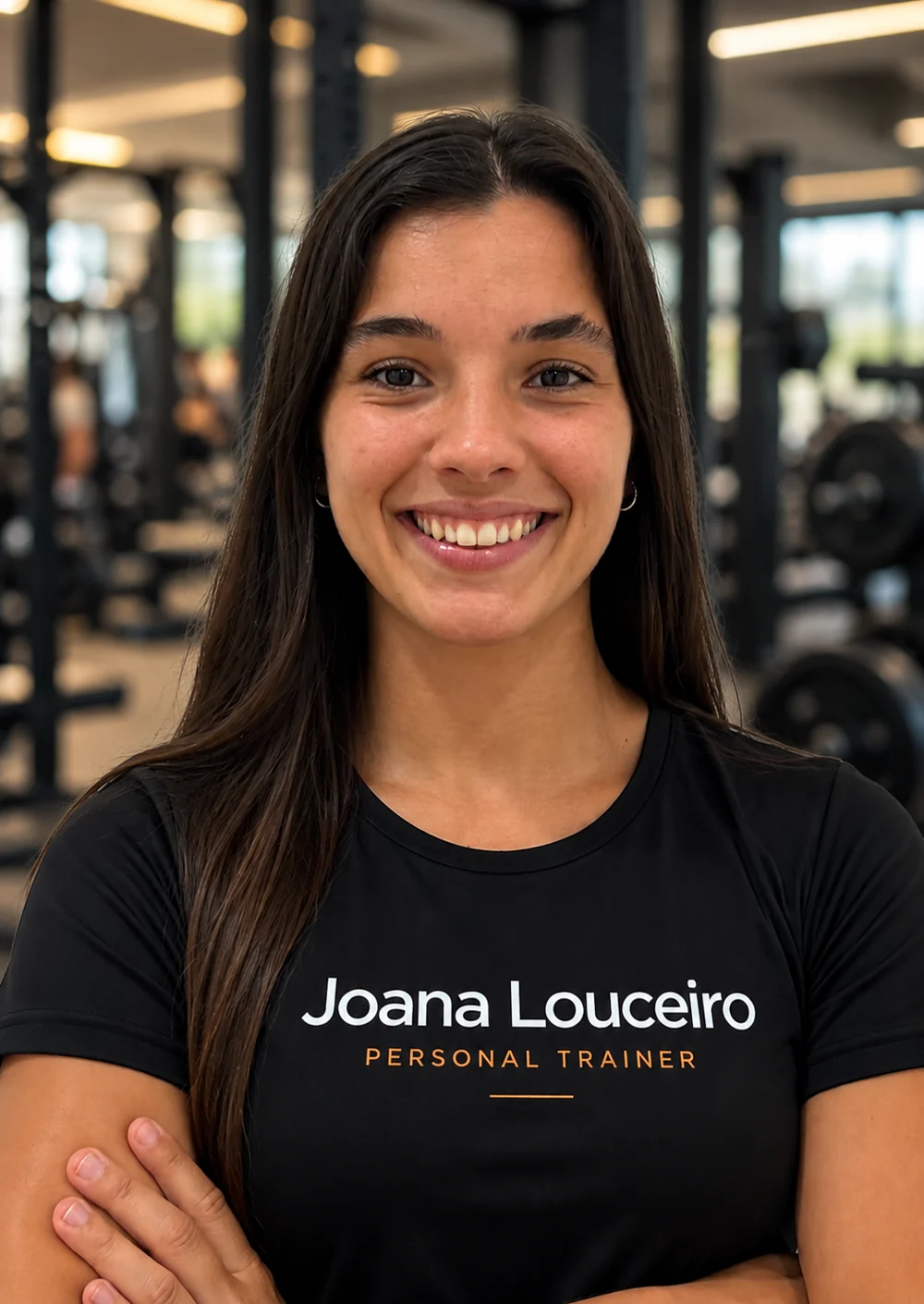 Joana Louceiro, personal trainer, a sorrir no ginásio